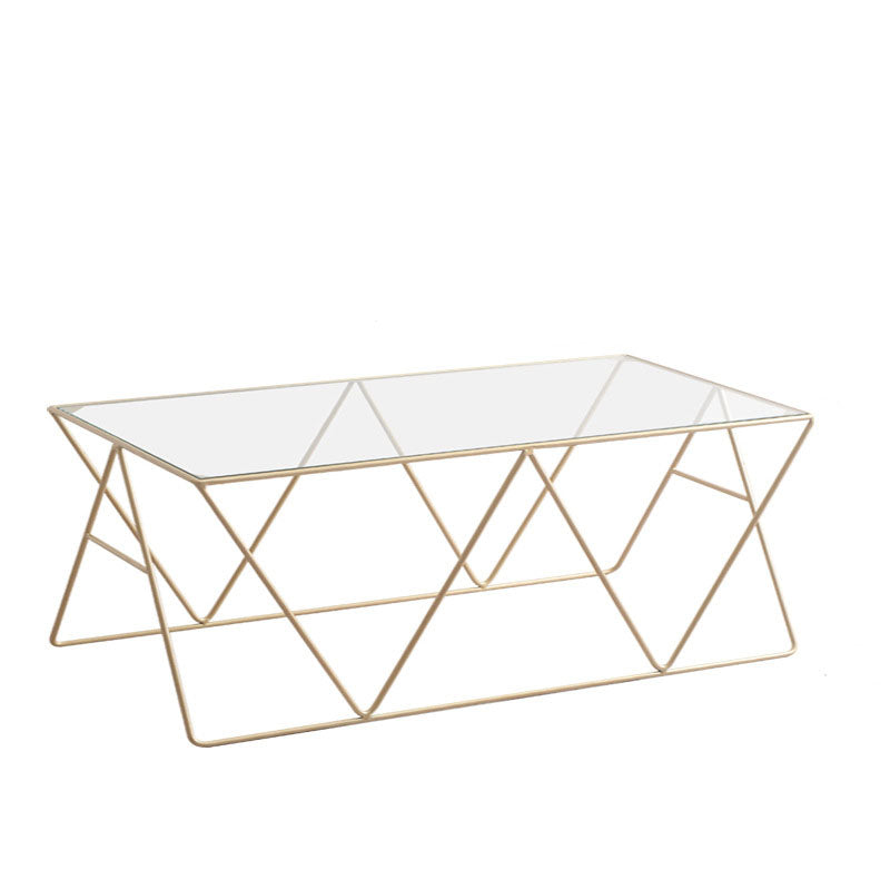 Table basse avec plateau en verre, moderne, Simple, rectangulaire, claire, avec cadre