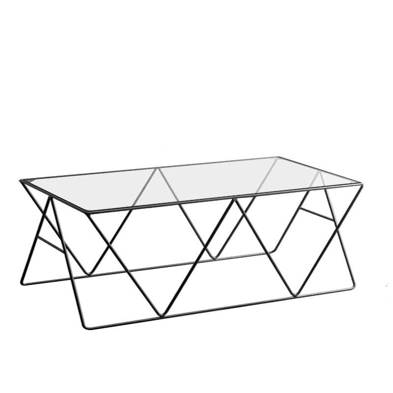 Table basse avec plateau en verre, moderne, Simple, rectangulaire, claire, avec cadre