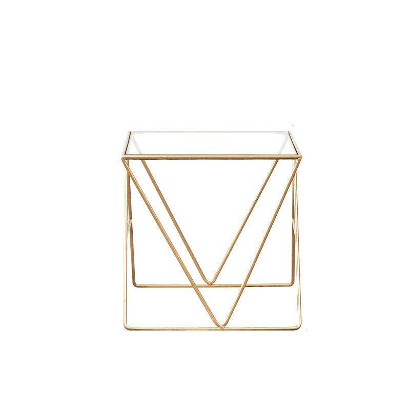 Table basse avec plateau en verre, moderne, Simple, rectangulaire, claire, avec cadre