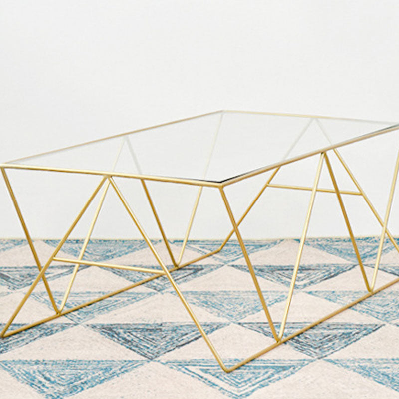 Table basse avec plateau en verre, moderne, Simple, rectangulaire, claire, avec cadre