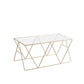 Table basse avec plateau en verre, moderne, Simple, rectangulaire, claire, avec cadre