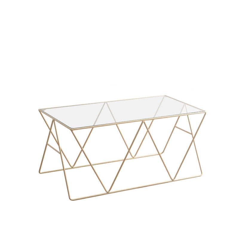 Table basse avec plateau en verre, moderne, Simple, rectangulaire, claire, avec cadre