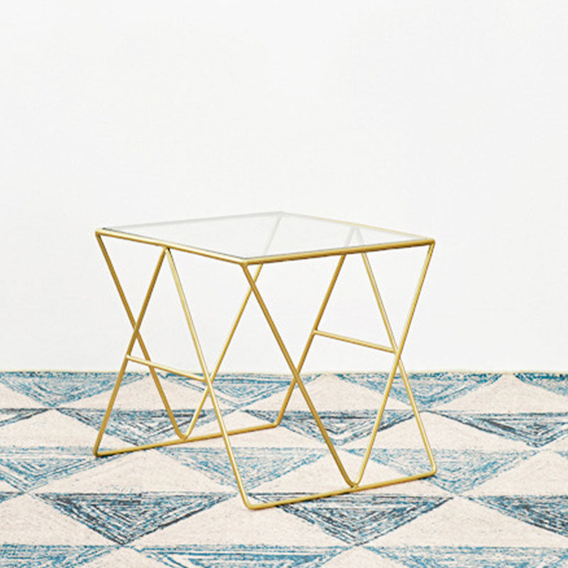 Table basse avec plateau en verre, moderne, Simple, rectangulaire, claire, avec cadre
