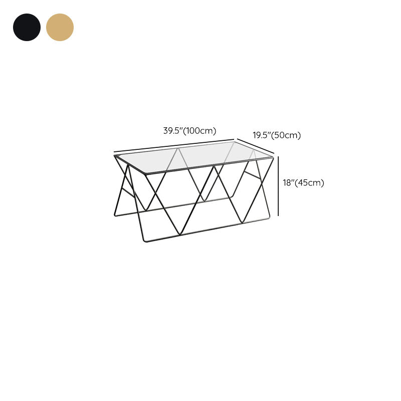 Table basse avec plateau en verre, moderne, Simple, rectangulaire, claire, avec cadre
