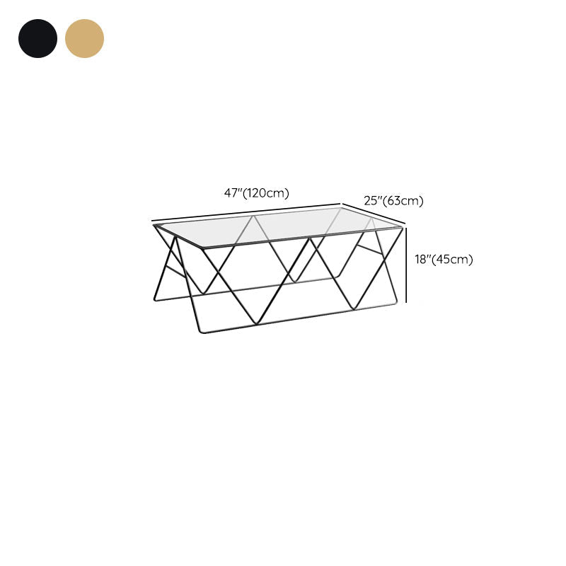Table basse avec plateau en verre, moderne, Simple, rectangulaire, claire, avec cadre