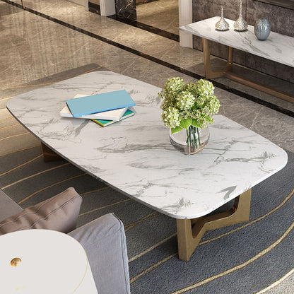Glam Schraag salontafel Wit marmeren koffiecocktailtafel