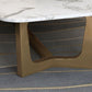 Glam Schraag salontafel Wit marmeren koffiecocktailtafel