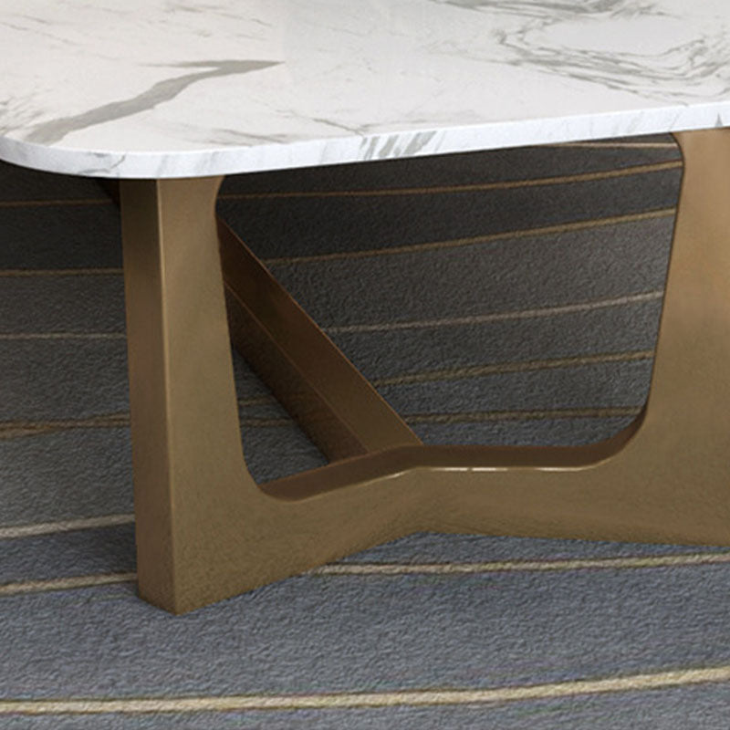 Glam Schraag salontafel Wit marmeren koffiecocktailtafel