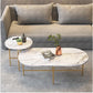 Glam Table basse en ardoise à 4 pieds avec base en fer blanc