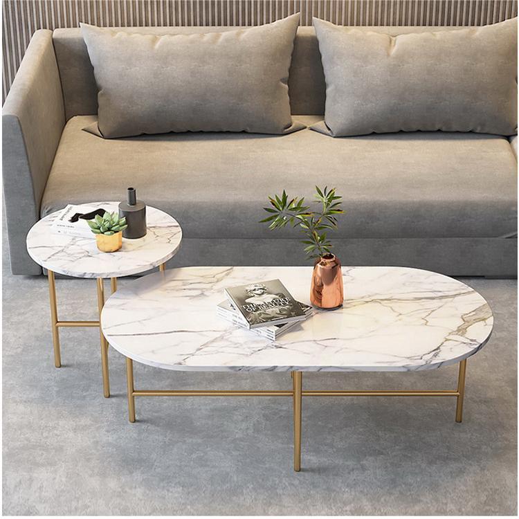 Glam Table basse en ardoise à 4 pieds avec base en fer blanc