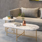 Glam Table basse en ardoise à 4 pieds avec base en fer blanc