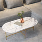 Glam Table basse en ardoise à 4 pieds avec base en fer blanc