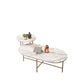 Glam Table basse en ardoise à 4 pieds avec base en fer blanc