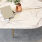 Glam Table basse en ardoise à 4 pieds avec base en fer blanc