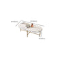 Glam Table basse en ardoise à 4 pieds avec base en fer blanc