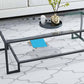Abstract Coffee Table Glass/Marble Coffee Cocktail Table with Shelf