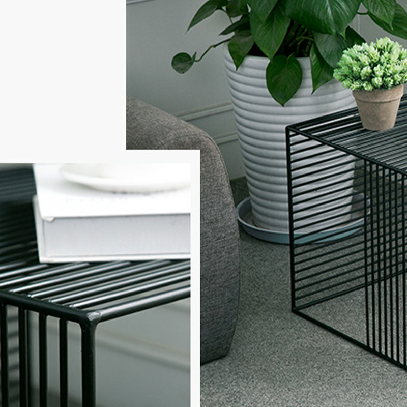 Mid-Century Modern Coffee Table in Black Iron Cocktail Table Clearhalo 'Coffee & Accent Tables' 'Coffee Tables' 'coffee_tables' 'furn' 'furn_coffee_tables' 'Furniture' 'Living Room Furniture' 6434469