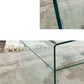 Moderner rechteckiger Couchtisch aus Glas, Cocktailtisch mit Kufengestell und Ablage