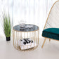 Contemporary Round Top Cocktail Table with Frame Base in Iron Clearhalo 'Coffee & Accent Tables' 'Coffee Tables' 'coffee_tables' 'furn' 'furn_coffee_tables' 'Furniture' 'Living Room Furniture' 6434504