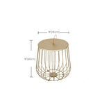 Contemporary Round Top Cocktail Table with Frame Base in Iron