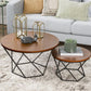 Modern Round Wood Frame Coffee Table Brown Finish Cocktail Table Clearhalo 'Coffee & Accent Tables' 'Coffee Tables' 'coffee_tables' 'furn' 'furn_coffee_tables' 'Furniture' 'Living Room Furniture' 6434512