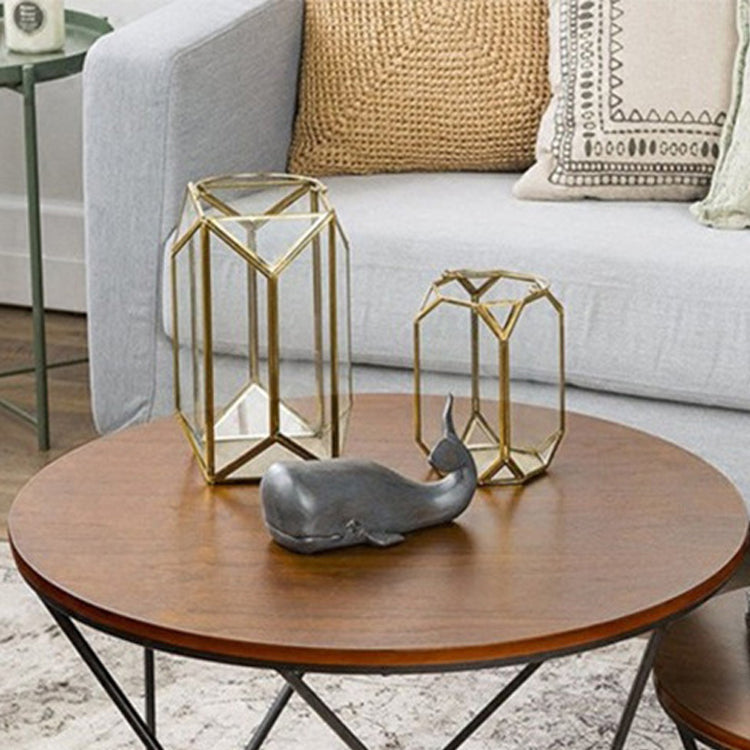 Modern Round Wood Frame Coffee Table Brown Finish Cocktail Table Clearhalo 'Coffee & Accent Tables' 'Coffee Tables' 'coffee_tables' 'furn' 'furn_coffee_tables' 'Furniture' 'Living Room Furniture' 6434518