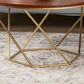 Modern Round Wood Frame Coffee Table Brown Finish Cocktail Table Clearhalo 'Coffee & Accent Tables' 'Coffee Tables' 'coffee_tables' 'furn' 'furn_coffee_tables' 'Furniture' 'Living Room Furniture' 6434519