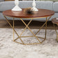 Modern Round Wood Frame Coffee Table Brown Finish Cocktail Table Clearhalo 'Coffee & Accent Tables' 'Coffee Tables' 'coffee_tables' 'furn' 'furn_coffee_tables' 'Furniture' 'Living Room Furniture' 6434521