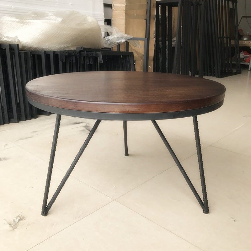 Round Solid Wood Coffee Table 3 Legs Coffee Cocktail Table, 17.71" High Clearhalo 'Coffee & Accent Tables' 'Coffee Tables' 'coffee_tables' 'furn' 'furn_coffee_tables' 'Furniture' 'Living Room Furniture' 6434531