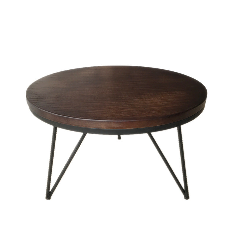 Round Solid Wood Coffee Table 3 Legs Coffee Cocktail Table, 17.71" High Clearhalo 'Coffee & Accent Tables' 'Coffee Tables' 'coffee_tables' 'furn' 'furn_coffee_tables' 'Furniture' 'Living Room Furniture' 6434535