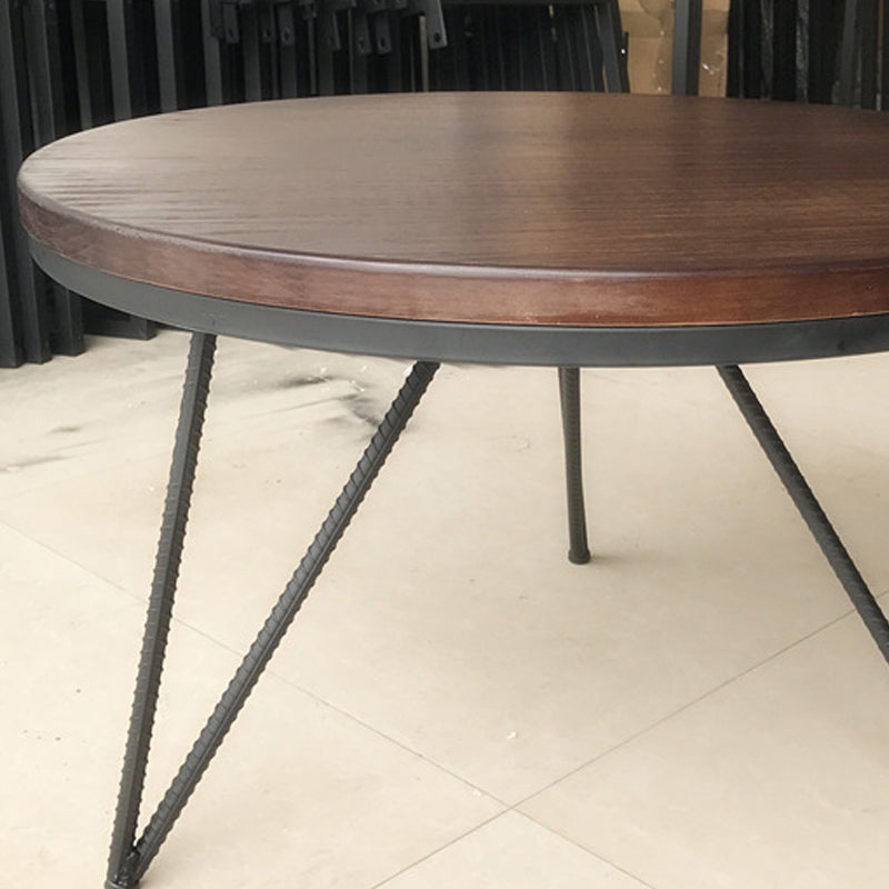 Round Solid Wood Coffee Table 3 Legs Coffee Cocktail Table, 17.71" High Clearhalo 'Coffee & Accent Tables' 'Coffee Tables' 'coffee_tables' 'furn' 'furn_coffee_tables' 'Furniture' 'Living Room Furniture' 6434536