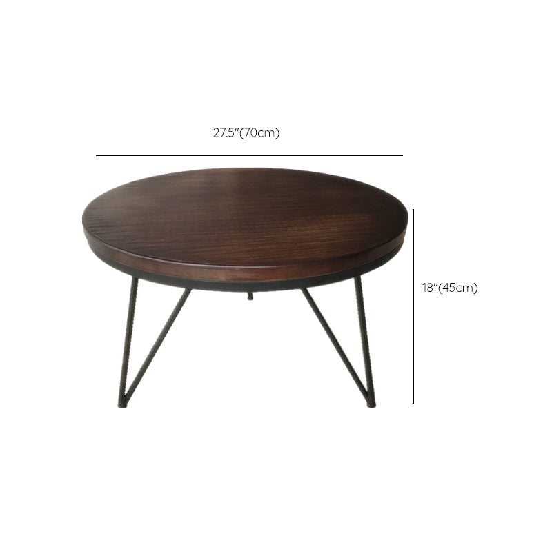 Round Solid Wood Coffee Table 3 Legs Coffee Cocktail Table, 17.71" High Clearhalo 'Coffee & Accent Tables' 'Coffee Tables' 'coffee_tables' 'furn' 'furn_coffee_tables' 'Furniture' 'Living Room Furniture' 6434542