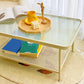 4 Legs Cocktail Table Glass Rectangular Coffee Table with Shelf Clearhalo 'Coffee & Accent Tables' 'Coffee Tables' 'coffee_tables' 'furn' 'furn_coffee_tables' 'Furniture' 'Living Room Furniture' 6434550