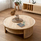 Wood Round 1 Single Coffee Table Nordic 2 - Tier Cocktail Table with Rattan Accent
