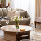 Wood Round 1 Single Coffee Table Nordic 2 - Tier Cocktail Table with Rattan Accent