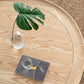 Wood Round 1 Single Coffee Table Nordic 2 - Tier Cocktail Table with Rattan Accent