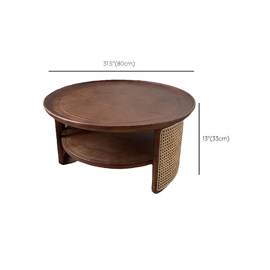 Legno round 1 tavolino singolo caffettiere Nordico 2 - tavolo da cocktail di livello con accento rattan