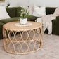Table basse ronde contemporaine de 17,7"/19,6" en rotin tambour table de cocktail