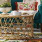Table basse ronde contemporaine de 17,7"/19,6" en rotin tambour table de cocktail