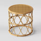 Table basse ronde contemporaine de 17,7"/19,6" en rotin tambour table de cocktail