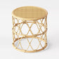 Table basse ronde contemporaine de 17,7"/19,6" en rotin tambour table de cocktail