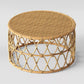 Table basse ronde contemporaine de 17,7"/19,6" en rotin tambour table de cocktail