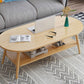 Contemporary Wooden Oval Coffee Table with 4 Legs and 1 Shelf Clearhalo 'Coffee & Accent Tables' 'Coffee Tables' 'coffee_tables' 'furn' 'furn_coffee_tables' 'Furniture' 'Living Room Furniture' 6434607