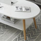 Contemporary Wooden Oval Coffee Table with 4 Legs and 1 Shelf Clearhalo 'Coffee & Accent Tables' 'Coffee Tables' 'coffee_tables' 'furn' 'furn_coffee_tables' 'Furniture' 'Living Room Furniture' 6434610