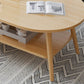 Contemporary Wooden Oval Coffee Table with 4 Legs and 1 Shelf Clearhalo 'Coffee & Accent Tables' 'Coffee Tables' 'coffee_tables' 'furn' 'furn_coffee_tables' 'Furniture' 'Living Room Furniture' 6434612
