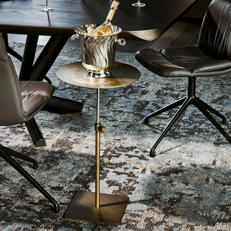 Stainless Steel Pedestal Cocktail Table Round/ Square Top Coffee Table Clearhalo 'Coffee & Accent Tables' 'Coffee Tables' 'coffee_tables' 'furn' 'furn_coffee_tables' 'Furniture' 'Living Room Furniture' 6434633