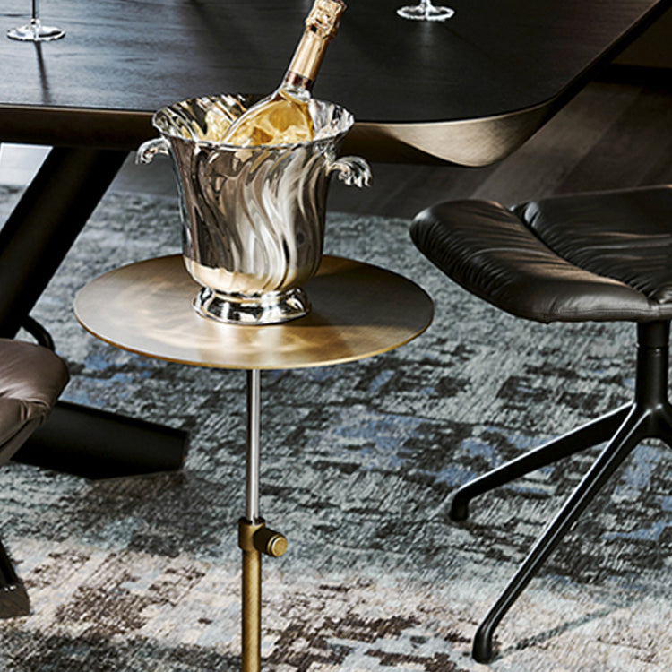 Stainless Steel Pedestal Cocktail Table Round/ Square Top Coffee Table Clearhalo 'Coffee & Accent Tables' 'Coffee Tables' 'coffee_tables' 'furn' 'furn_coffee_tables' 'Furniture' 'Living Room Furniture' 6434638