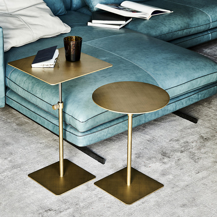 Stainless Steel Pedestal Cocktail Table Round/ Square Top Coffee Table Clearhalo 'Coffee & Accent Tables' 'Coffee Tables' 'coffee_tables' 'furn' 'furn_coffee_tables' 'Furniture' 'Living Room Furniture' 6434639