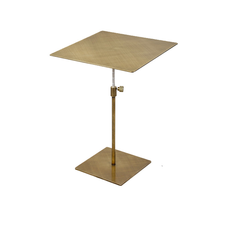Stainless Steel Pedestal Cocktail Table Round/ Square Top Coffee Table 19.7"L x 19.7"W x 19.7"H Gold Square Clearhalo 'Coffee & Accent Tables' 'Coffee Tables' 'coffee_tables' 'furn' 'furn_coffee_tables' 'Furniture' 'Living Room Furniture' 6434640