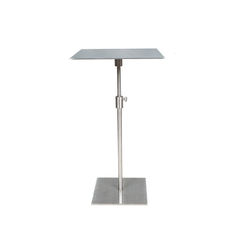 Stainless Steel Pedestal Cocktail Table Round/ Square Top Coffee Table 14"L x 14"W x 20"H Silver Square Clearhalo 'Coffee & Accent Tables' 'Coffee Tables' 'coffee_tables' 'furn' 'furn_coffee_tables' 'Furniture' 'Living Room Furniture' 6434641